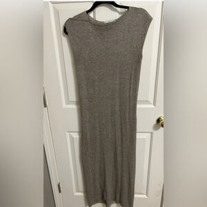 Zara Knit  Sleeveless Midi Asymmetrical Raw Hem Dress Size‎ m